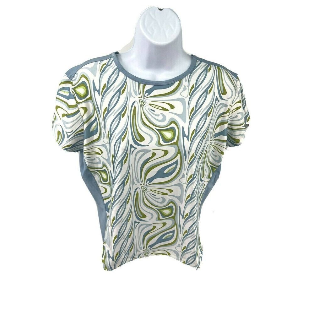 Columbia Womens Large Athletic Workout Top GRT Neo Native Print Tee Shirt New